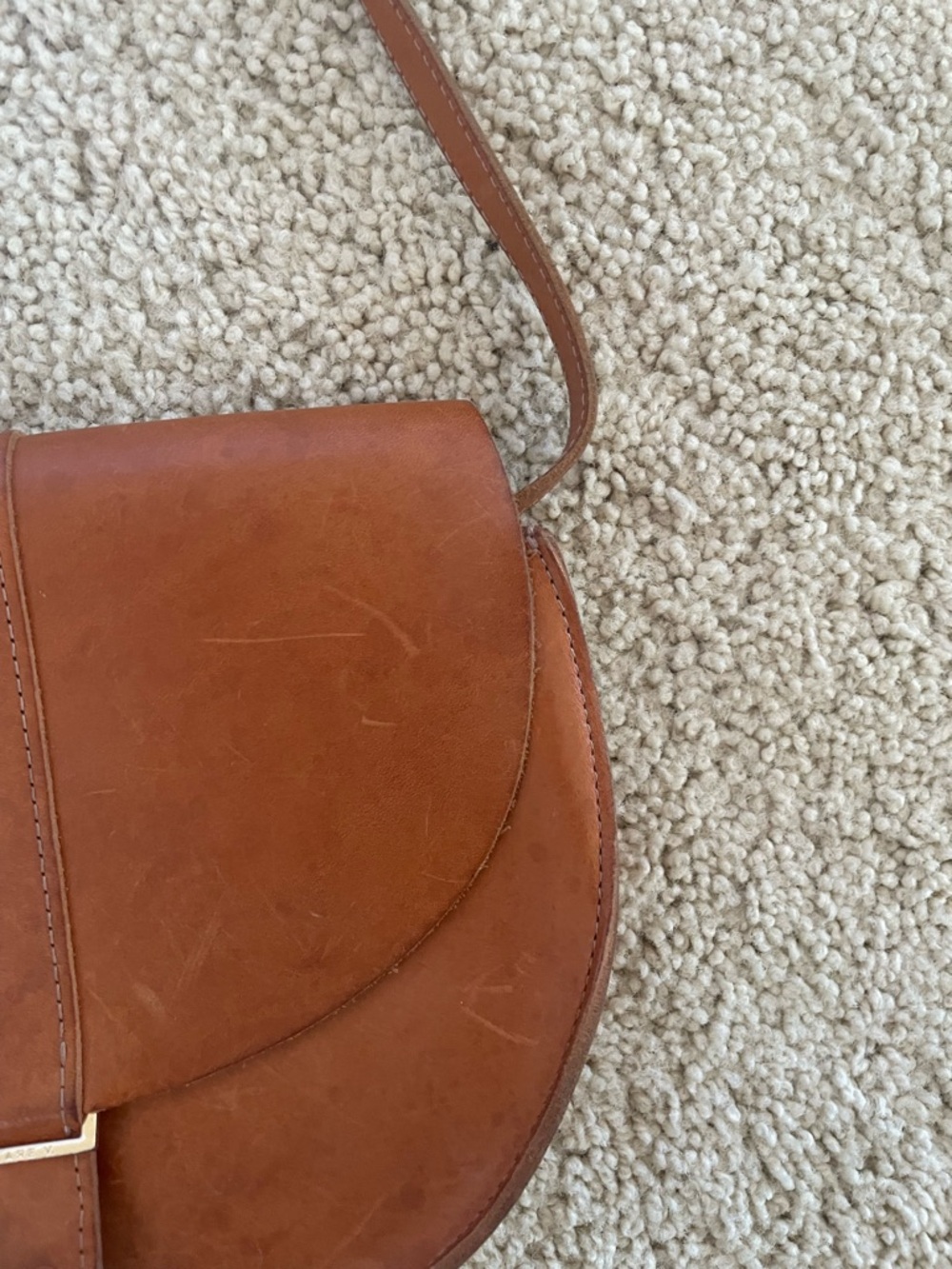 Clare V. Luce Tan Cognac Leather Saddlebag Crossbody - Picture 5 of 7